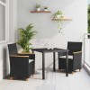 VidaXL Set de masă pentru grădină 3 pcs Negru poliratan 3381086