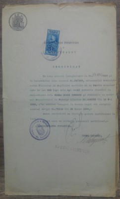 Certificat Administratia Financiara a Capitalei/ 1929 foto