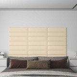 vidaXL Tăblie de Pat pentru Perete 12 pcs Crem 60 x 15 cm țesătură 4008333
