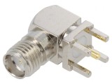 Soclu SMA 90&deg; THT PTFE Aurit pentru PCB 50&Omega;