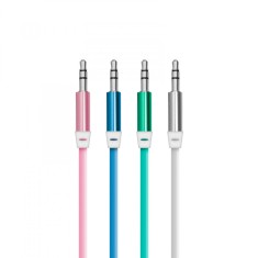 Delight - Cablu AUX - fişa jack 3,5 mm, &icirc;nveliş silicon - 1 m Best CarHome