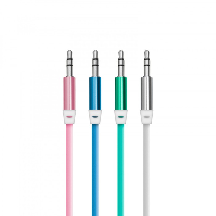 Delight - Cablu AUX - fişa jack 3,5 mm, &icirc;nveliş silicon - 1 m Best CarHome