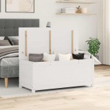 Cutie de depozitare, alb, 110x50x45,5 cm, lemn masiv de pin
