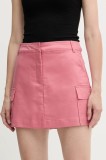 Morgan fustă pantaloni culoarea roz, mini, drept, JITTY