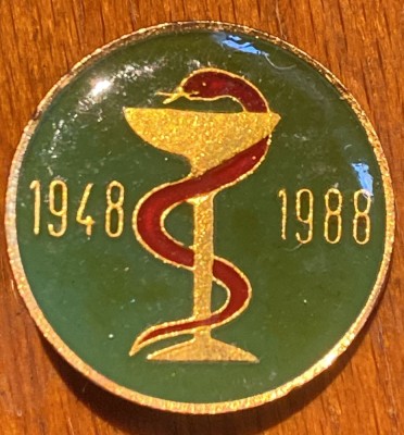 INSIGNA VECHE COLECTIE-SERVICIUL FARMACEUTIC MILITAR!,,1948-1988&amp;quot;, per.COMUNISM foto