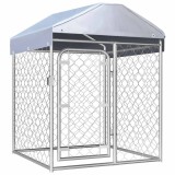 Cumpara ieftin Padoc pentru caini de exterior, cu acoperis, 100 x 100 x 125 cm