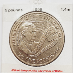 1857 Marea Britanie UK Anglia 5 Pounds 1998 Prince Charles' 50th Birthday km 995