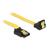 Cablu SATA III 6 Gb/s unghi sus-jos, clips metalic 20 cm, Delock 82819