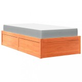 Cumpara ieftin Pat cu saltea, maro ceruit, 90x200 cm, lemn masiv pin