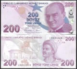 TURCIA 200 LIRE 2025 / 2026 ( 2009 ) prefix L , UNC [1] P- NEW , necirculata , Semn Guvernator Fatih Karahan , Viceguvernator Osman Cevdet Akcay