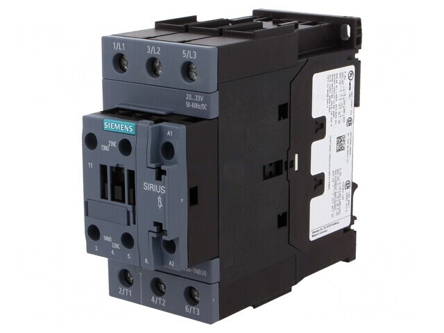 Contactor 3-Poli 50A cu 3 Contacte Auxiliare NO/NC