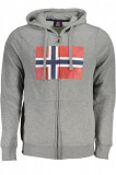 Cumpara ieftin Hanorac barbati cu fermoar si imprimeu cu logo gri, XL, Norway