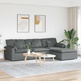 VidaXL Canapea modulară cu taburet și perne Gri &icirc;nchis