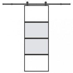 vidaXL Ușă glisantă cu set de feronerie sticlă temperată și aluminiu