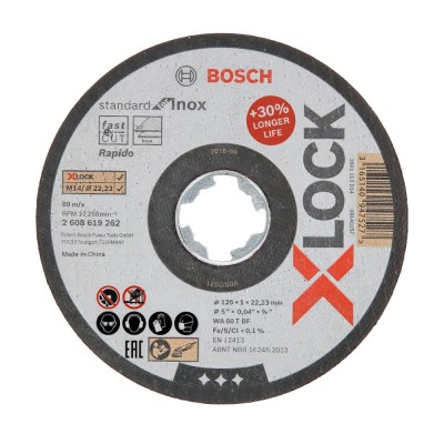 Disc debitare inox, Bosch X-Lock Standard, 125 x 22.23 x 1 mm foto