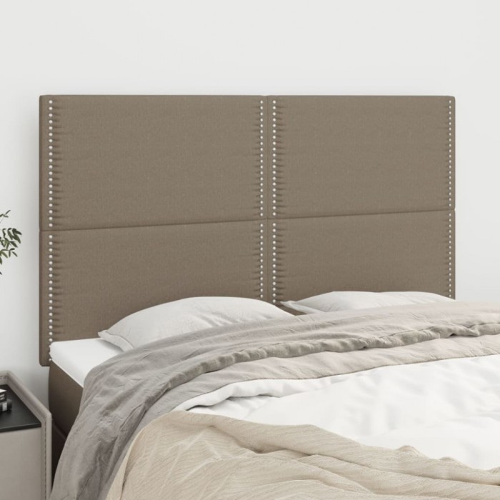 vidaXL Tăblii de pat, 4 buc, gri taupe, 72x5x78/88 cm, textil 3116194