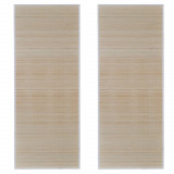 Covoare de bambus natural, 2 buc., 120x180 cm, dreptunghiulare