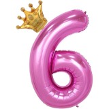 Balon din Folie Metalizata Cyrax, Roz Cifra 6