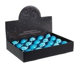 Set 20 globuri brad Craciun sticla albastru ocean mat lucios &Oslash; 6 cm
