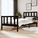 Cumpara ieftin Cadru de pat, 100x200 cm, negru, lemn masiv