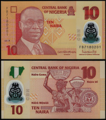 = NIGERIA - 10 NAIRA - 2018 ? POLYMER - UNC = foto