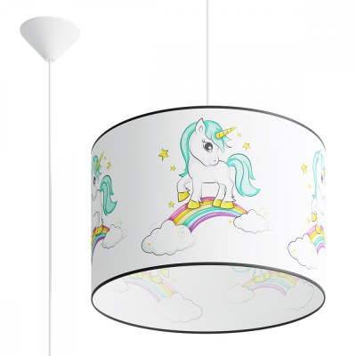 Lampă Suspendată Jednorożec Multicolor Pvc 1 Bec Oval Modern De Interior foto