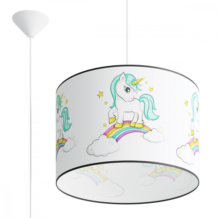 Lampă Suspendată Jednorożec Multicolor Pvc 1 Bec Oval Modern De Interior