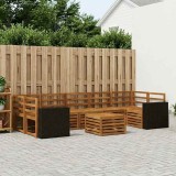 vidaXL Set de canapele de exterior 8 pcs natural Lemn Solid de Acacia 3384150