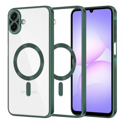 Husa MagSafe pentru Samsung Galaxy A07 4G A075, Techsuit, Luxury Crystal, Verde Inchis foto