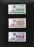 Set Belarus 1, 5, 10 Ruble 2000 UNC - Bancnote Colectie