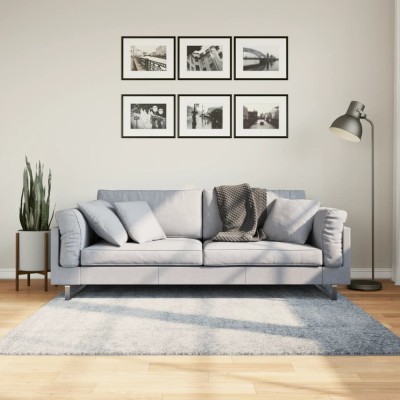 vidaXL Covor pufos &amp;quot;PAMPLONA&amp;quot; fire &amp;icirc;nalte albastru modern 160x160 cm foto