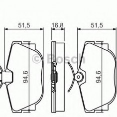 Set placute frana,frana disc VW TRANSPORTER IV bus (70XB, 70XC, 7DB, 7DW, 7DK) (1990 - 2003) BOSCH 0 986 494 051