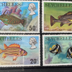 PC335 - Seychelles 1974 Fauna marina/ Pesti, serie MNH, 4v