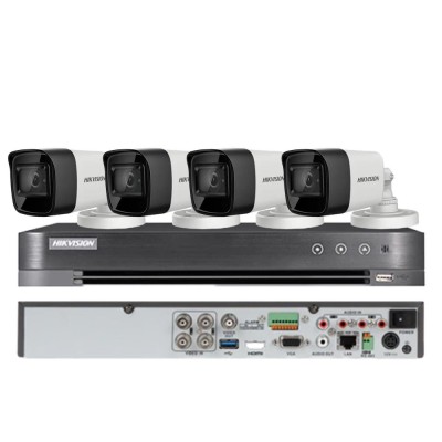 Sistem supraveghere Hikvision 4 camere 4 in 1, 8MP, lentila 2.8mm, IR 30m, DVR 4 canale 4K 8MP SafetyGuard Surveillance foto