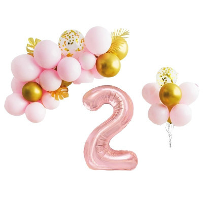 Set 31 baloane, aranjament petrecere, Cifra 2, folie 70 cm foto