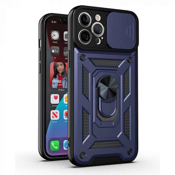 Husa Antisoc iPhone 11 Pro Max cu Protectie Camera Albastru TCSS
