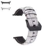 Curea din piele naturala, compatibila Samsung Galaxy Watch Ultra, Alb/Gri