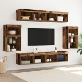 vidaXL Raft Flotant Lemn Vechi, 40x28.5x40 cm, 2 buc, Maro Rustic - Rafturi Perete Living, Design Modern, Montaj Facil