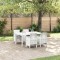 vidaXL Set de masă pentru grădină 5 pcs Alb Ratan Polt 3378705