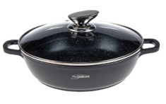 PL-DAR24 BLACK Platinum Cratita cu interior marmorat, cu caoac, diametru 24 cm, capacitate 2,2 l foto