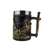 Halba de bere Roman Soldier, 500 ml, inox+rasina, Multicolora, Oem