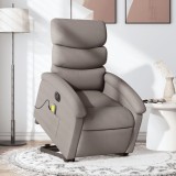 VidaXL Fotoliu electric masaj rabatabil cu ridicare, gri taupe, textil