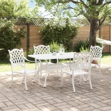VidaXL Set de dining pentru grădină , 5 piese, aluminiu turnat alb