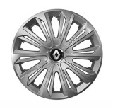 Set 4 capace roti Strong Silver Varnished pentru gama auto Renault, R15