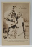 FAMILIE DE SASI IN COSTUM TRADITIONAL DIN JURUL SIBIULUI , CARTE POSTALA ILUSTRATA , PERIOADA INTERBELICA
