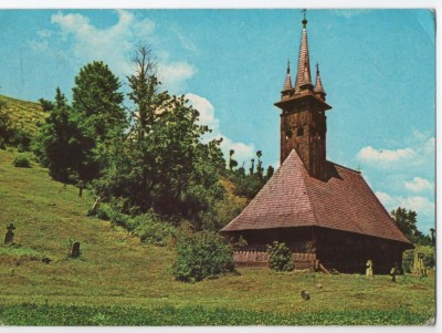CPI B 11406 CARTE POSTALA - TARA LAPUSULUI. BISERICA DE LEMN DIN RAZOARE foto