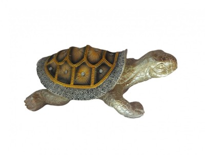 Statueta decorativa, Broasca, Argintiu, 20 cm, XD28152 foto