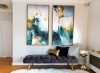 Set 2 tablouri Tablou pictat manual personalizat Tablou abstract 40x60, Ulei