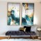 Set 2 tablouri Tablou pictat manual personalizat Tablou abstract 40x60