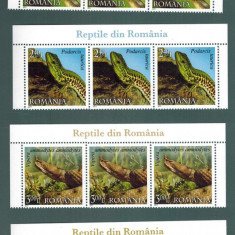Romania 2011 Fauna Reptile Serpi Vipere MNH Triptic serii complete LP 1887